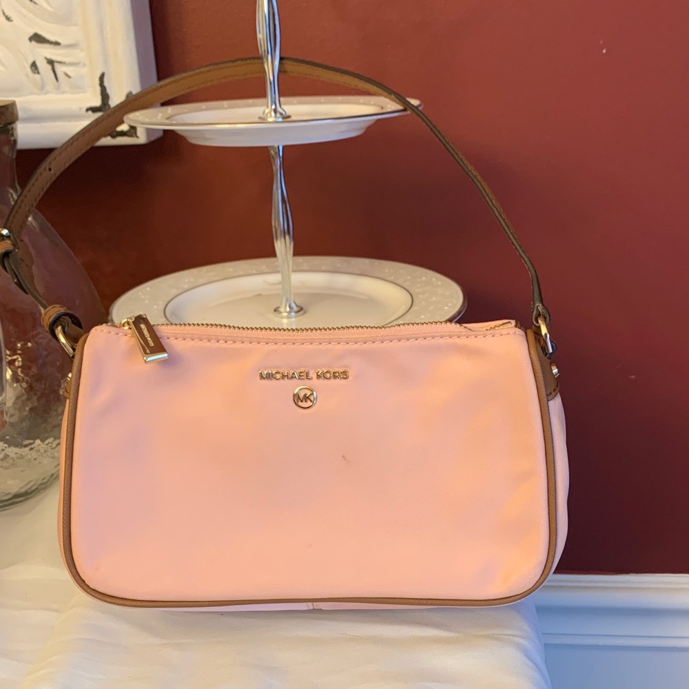 Vintage Michael Kors Pink and Brown Shoulder Bag